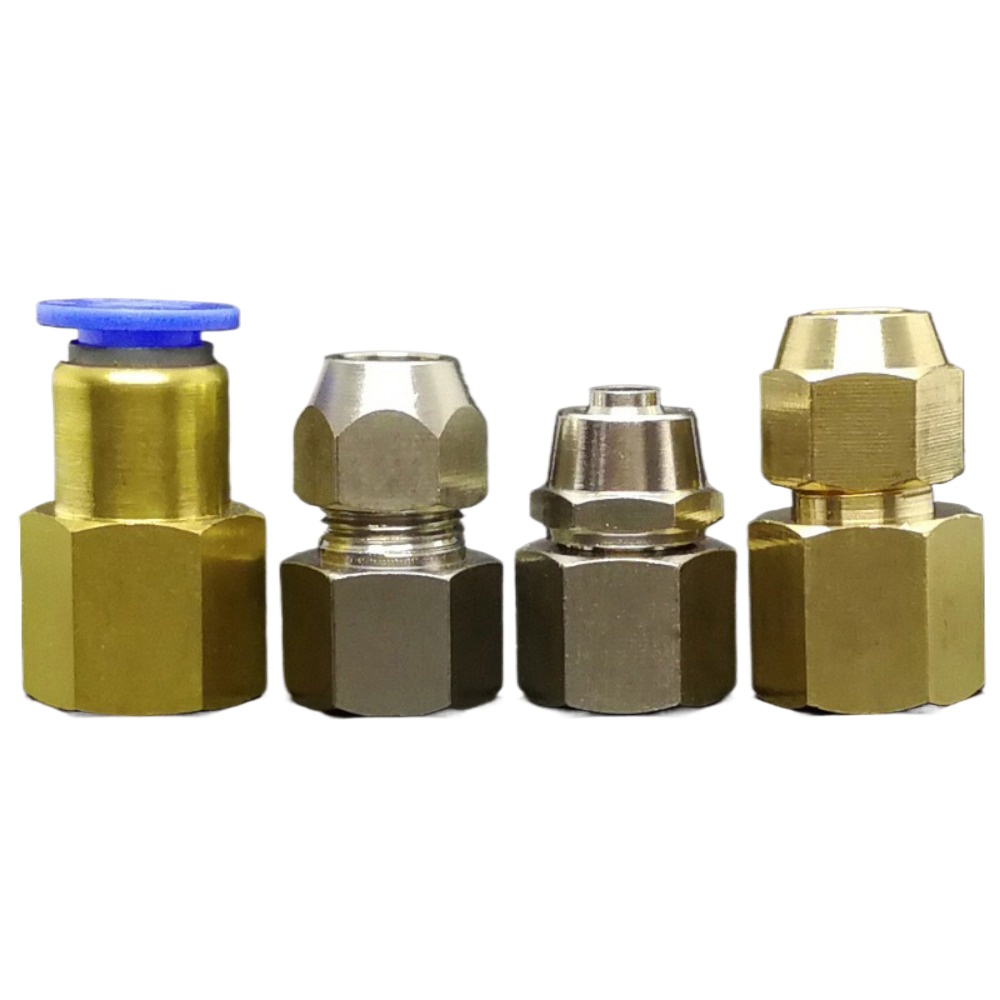 Compression Fitting Brass - M10/12/14/16/18/20 Métrica Feminino Push in Connect