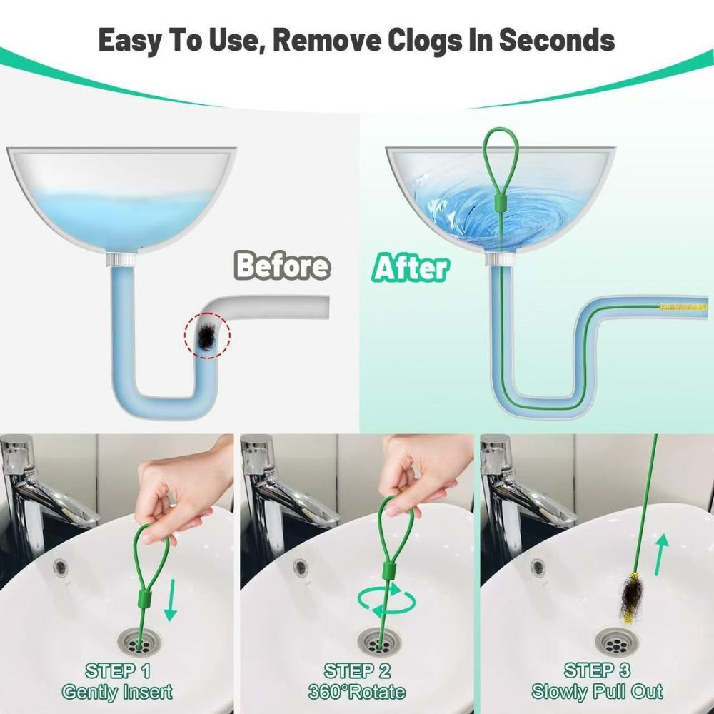 5 peças de desentupidor de ral - Drain Snake Flexible avaliação e preço